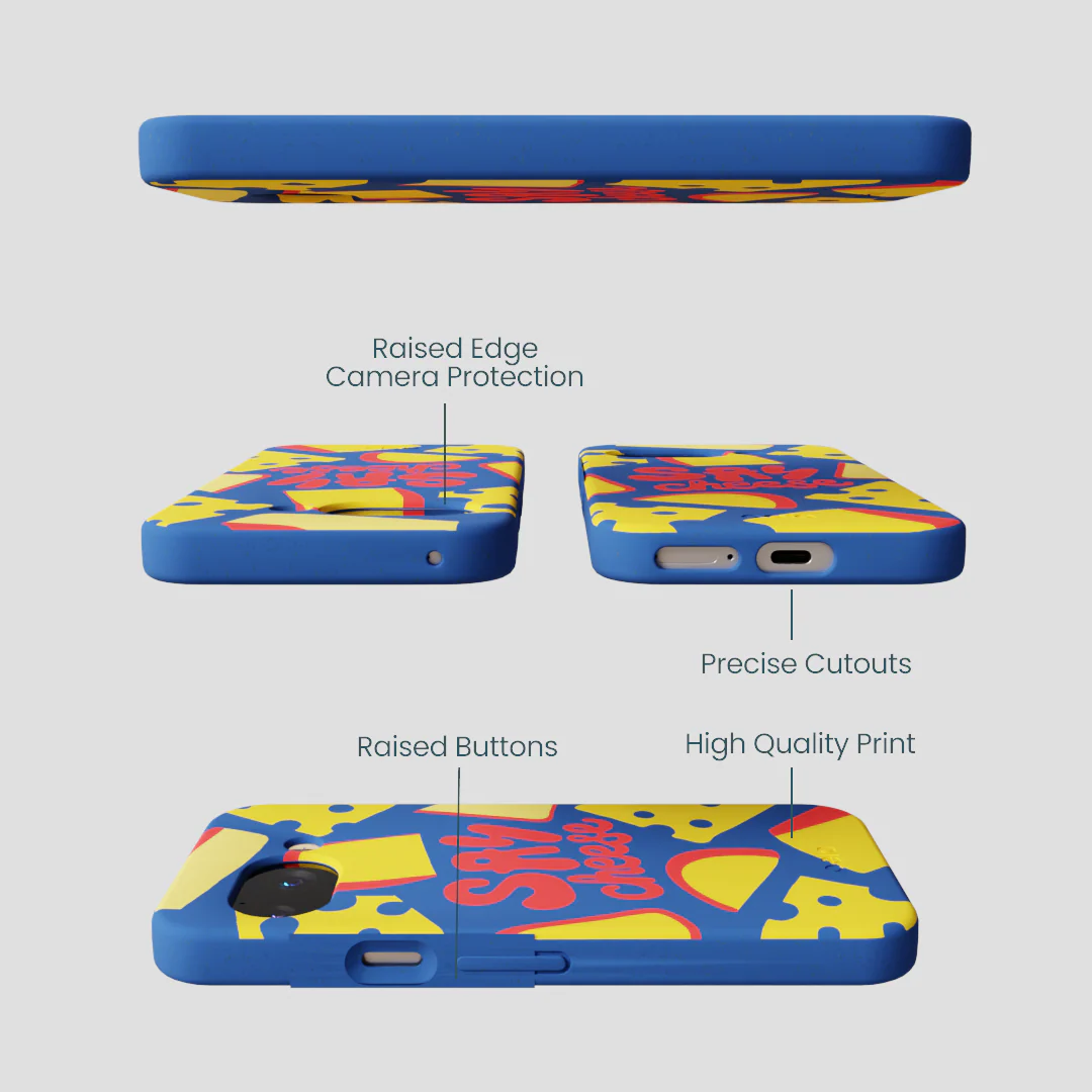 Electric Blue Say Cheese Google Pixel 9a Case - Image 3