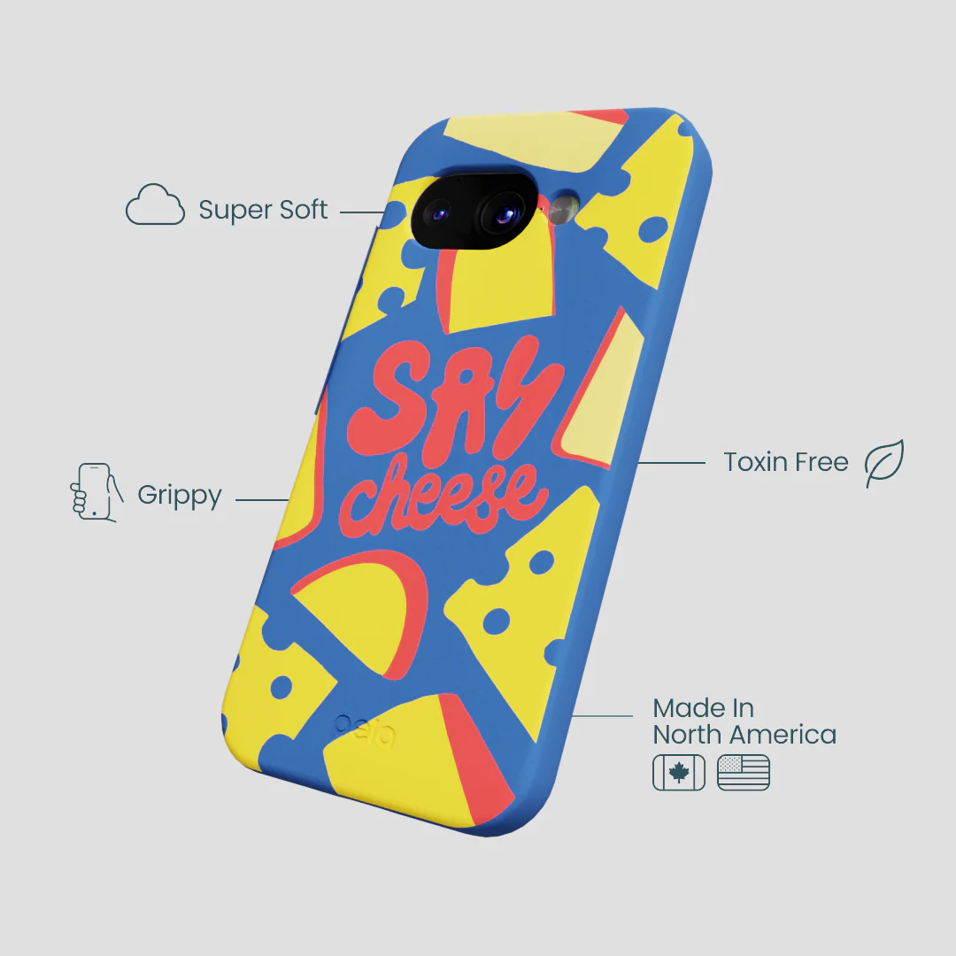 Electric Blue Say Cheese Google Pixel 9a Case - Image 4