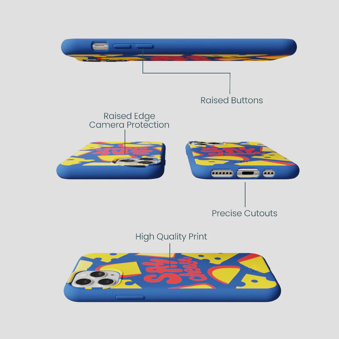 Electric Blue Say Cheese iPhone 11 Pro Case - Image 3