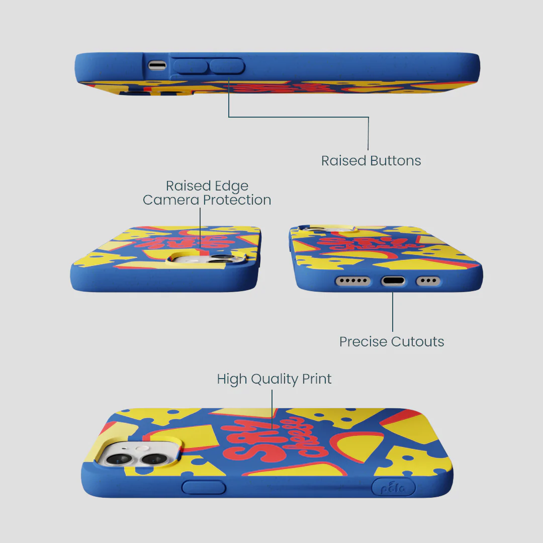 Electric Blue Say Cheese iPhone 12/ iPhone 12 Pro Case - Image 3