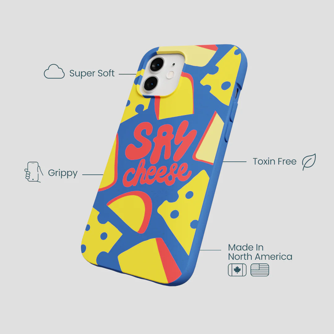 Electric Blue Say Cheese iPhone 12/ iPhone 12 Pro Case - Image 4