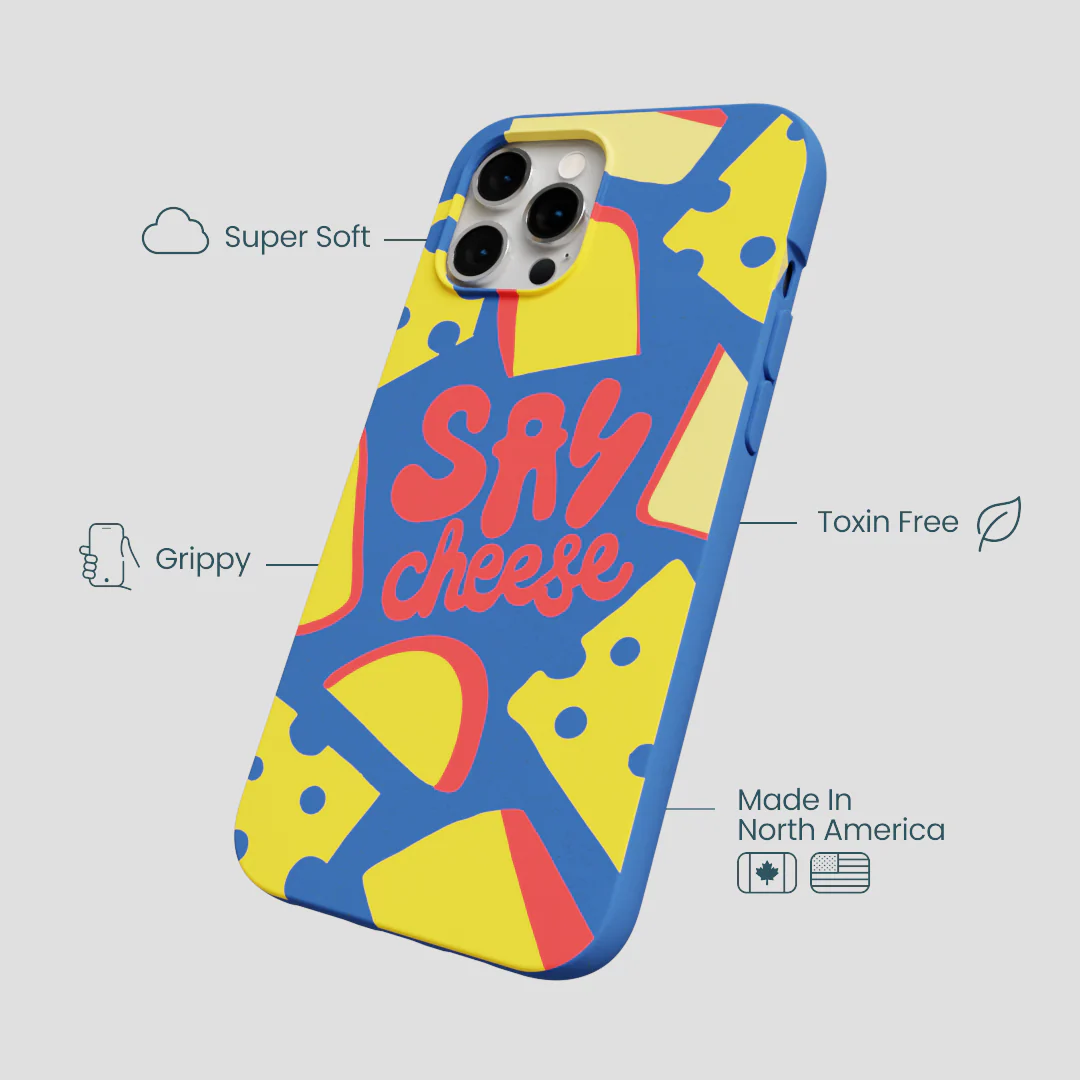 Electric Blue Say Cheese iPhone 12 Pro Max Case - Image 4