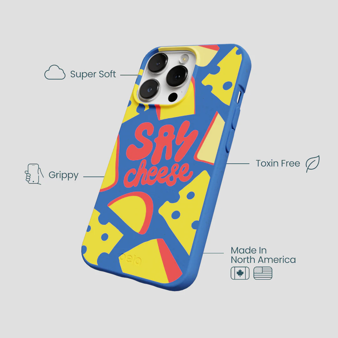 Electric Blue Say Cheese iPhone 13 Pro Case - Image 4