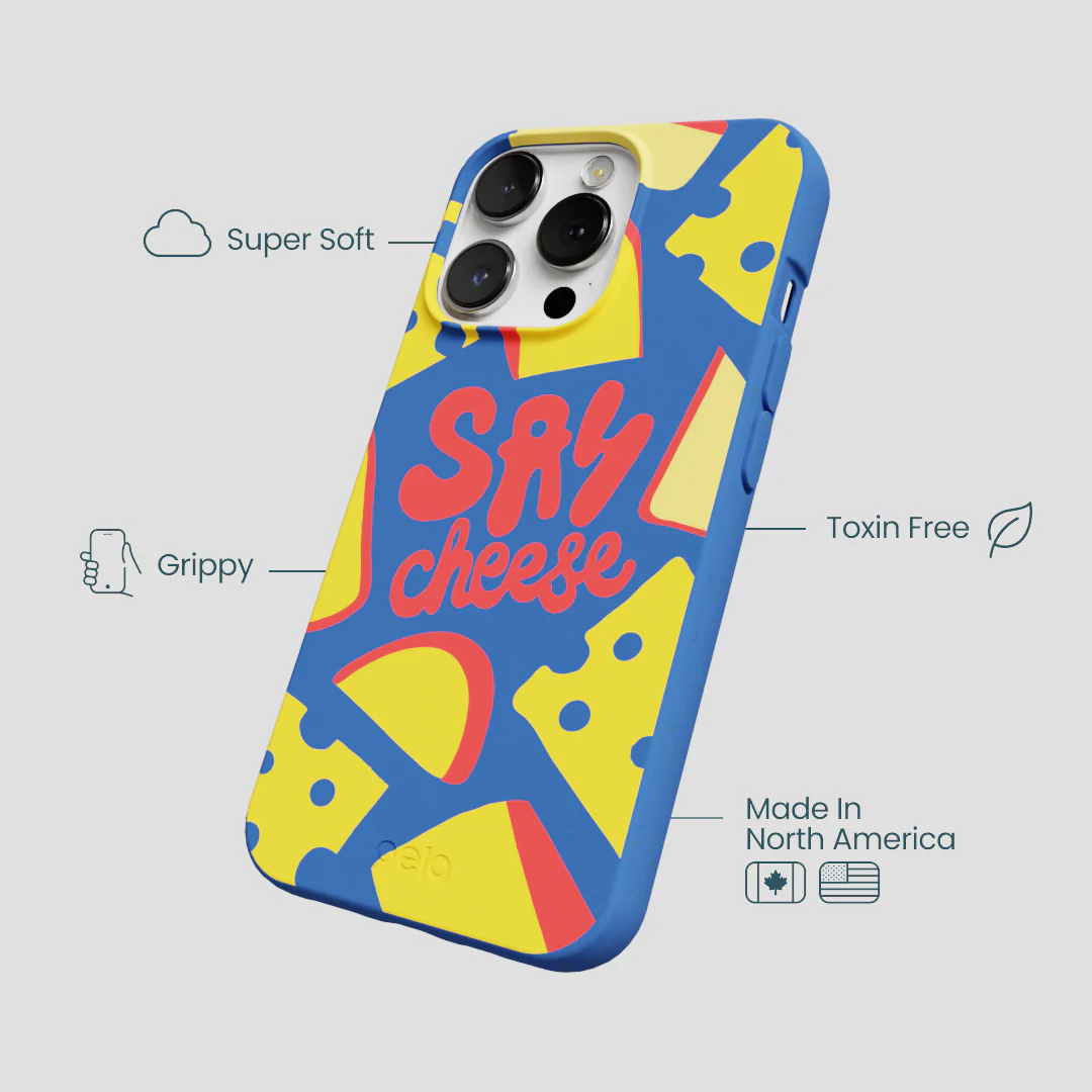 Electric Blue Say Cheese iPhone 13 Pro Max Case - Image 4