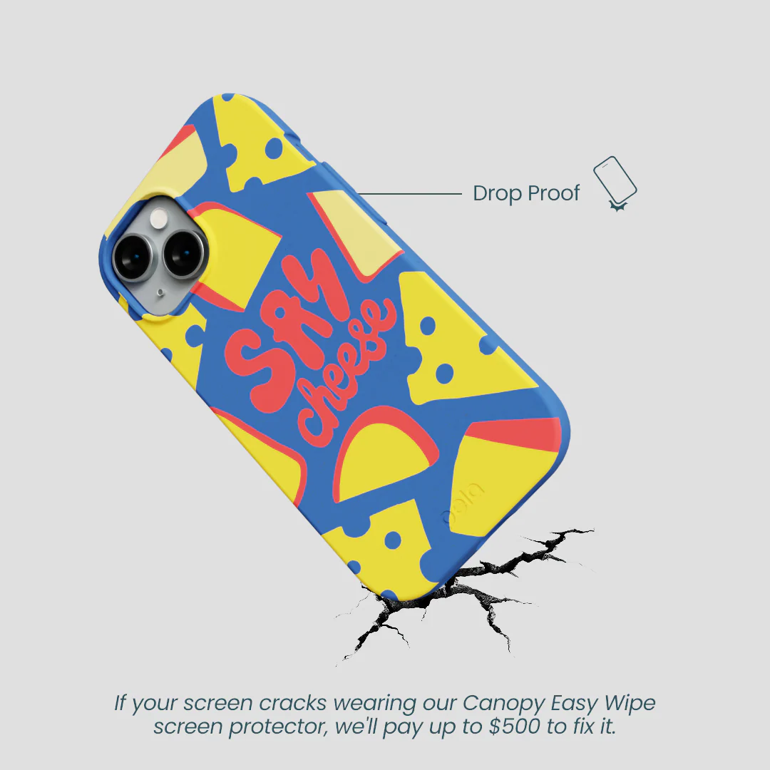 Electric Blue Say Cheese iPhone 14 Case - Image 5
