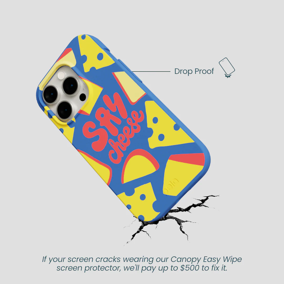 Electric Blue Say Cheese iPhone 14 Pro Case - Image 5