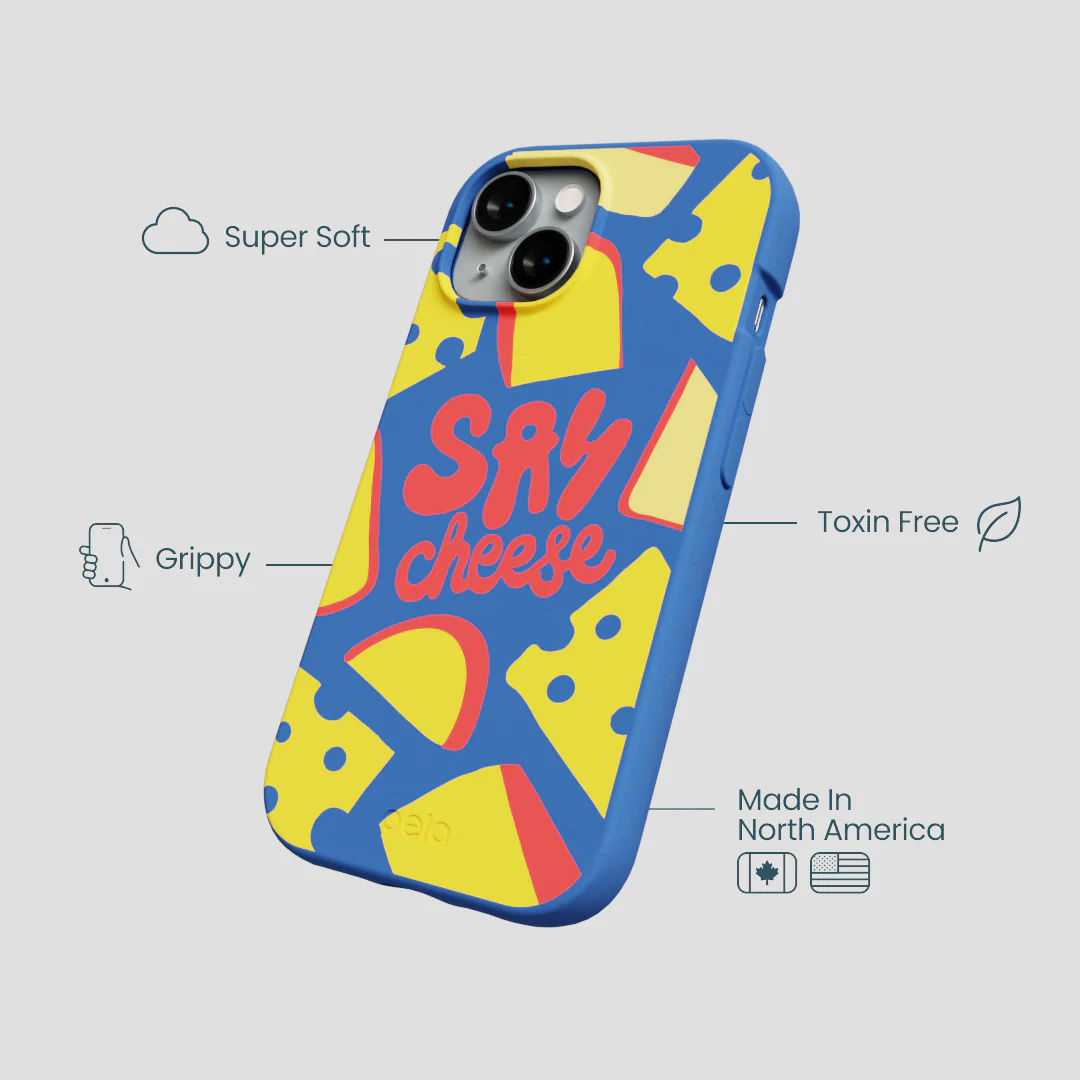 Electric Blue Say Cheese iPhone 15 Case - Image 4