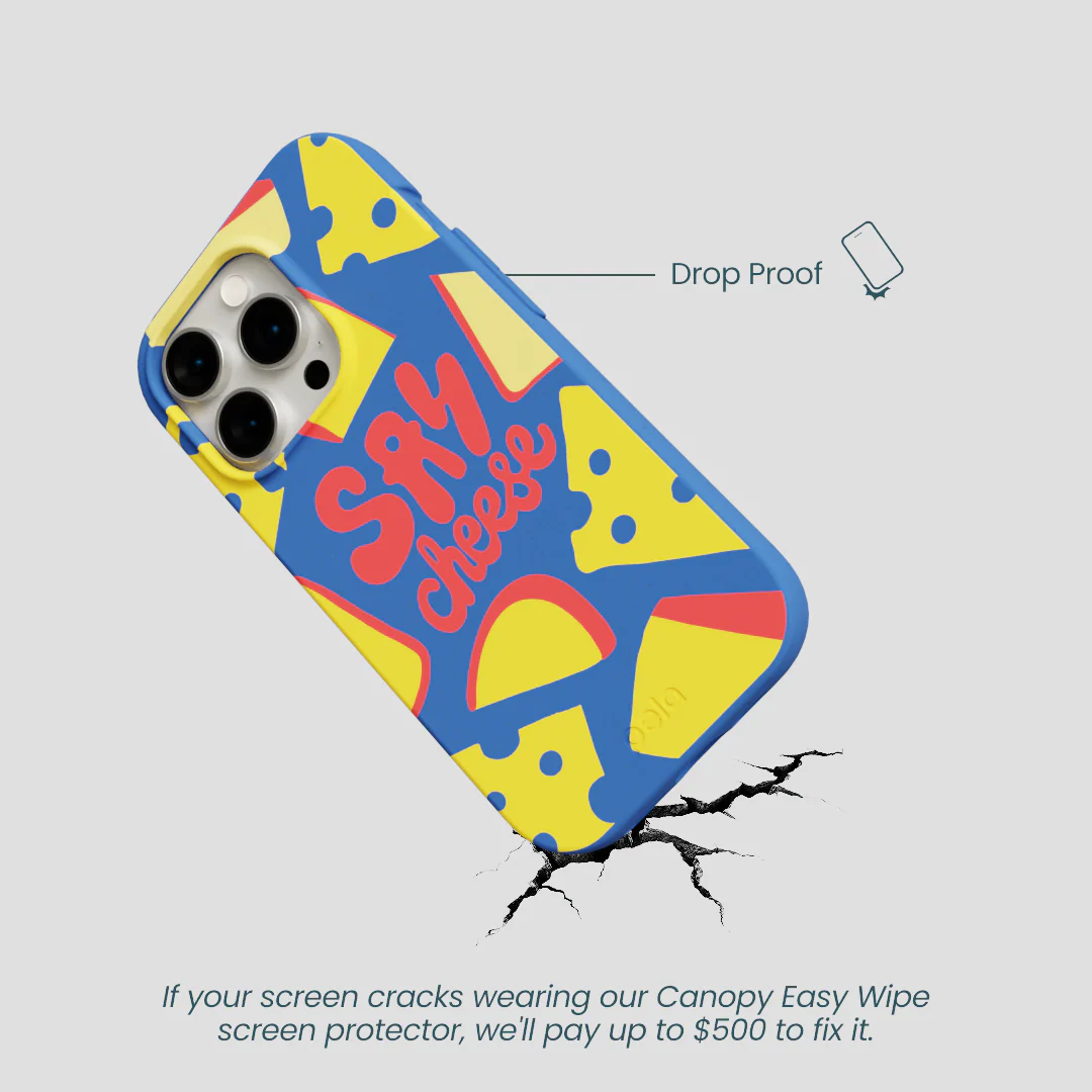 Electric Blue Say Cheese iPhone 15 Pro Case - Image 5