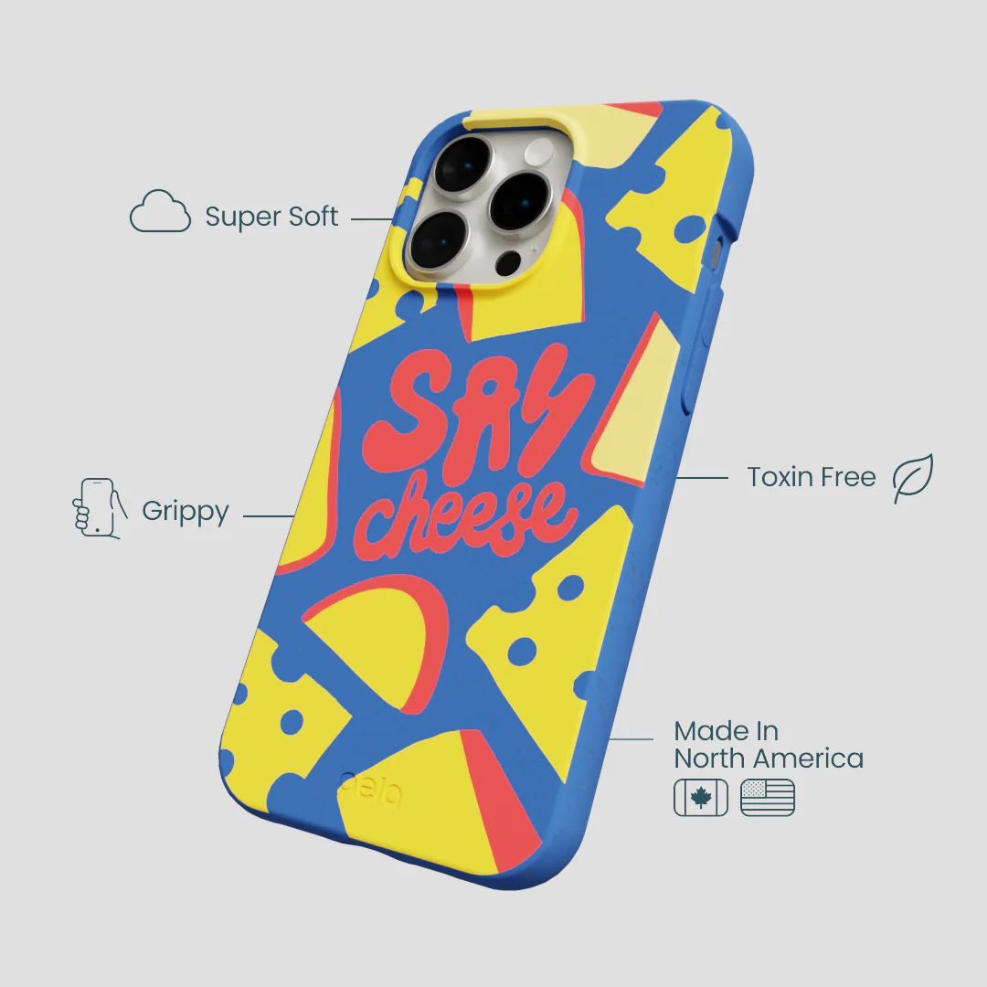 Electric Blue Say Cheese iPhone 15 Pro Max Case - Image 4