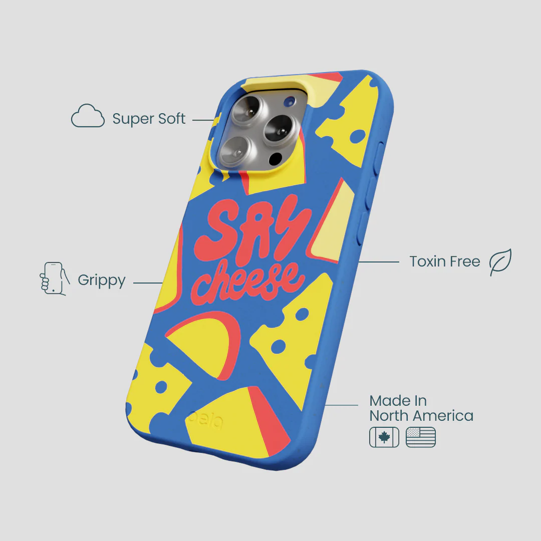 Electric Blue Say Cheese iPhone 16 Pro Case - Image 4