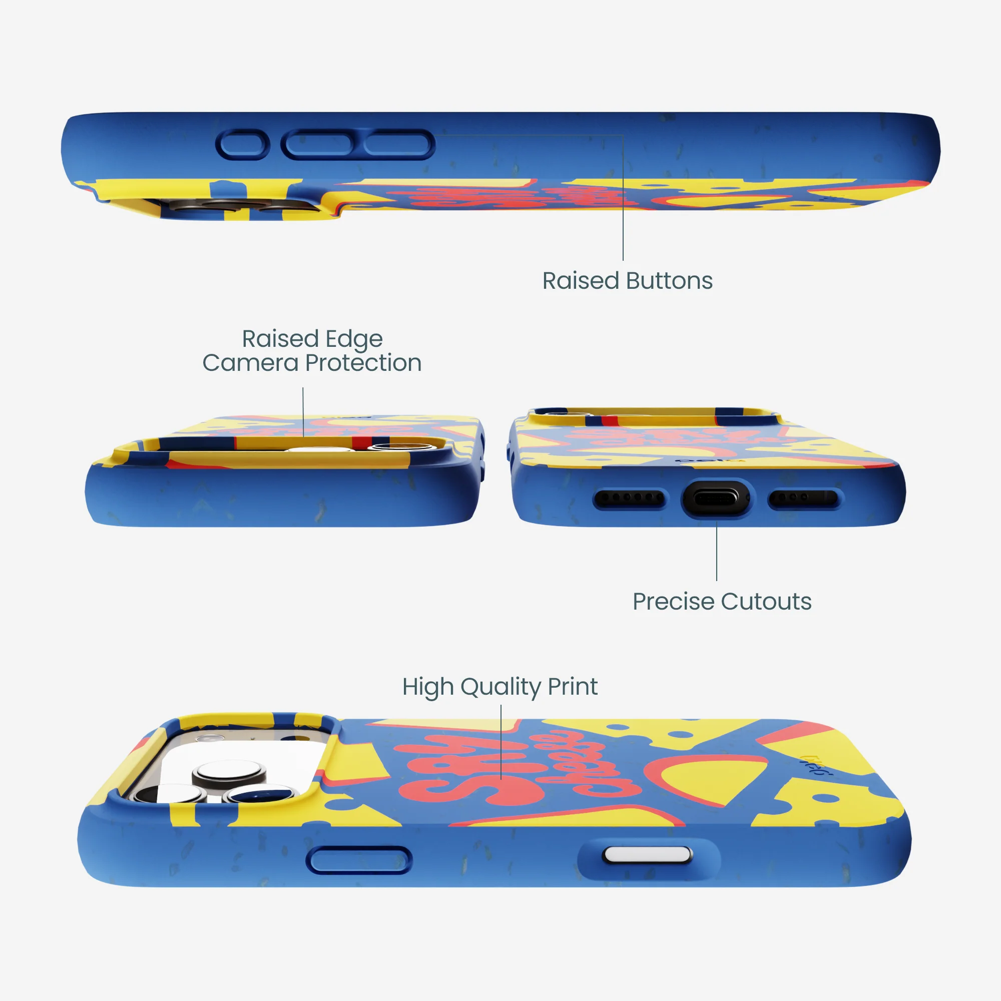 Electric Blue Say Cheese iPhone 17 Pro Max Case - Image 3