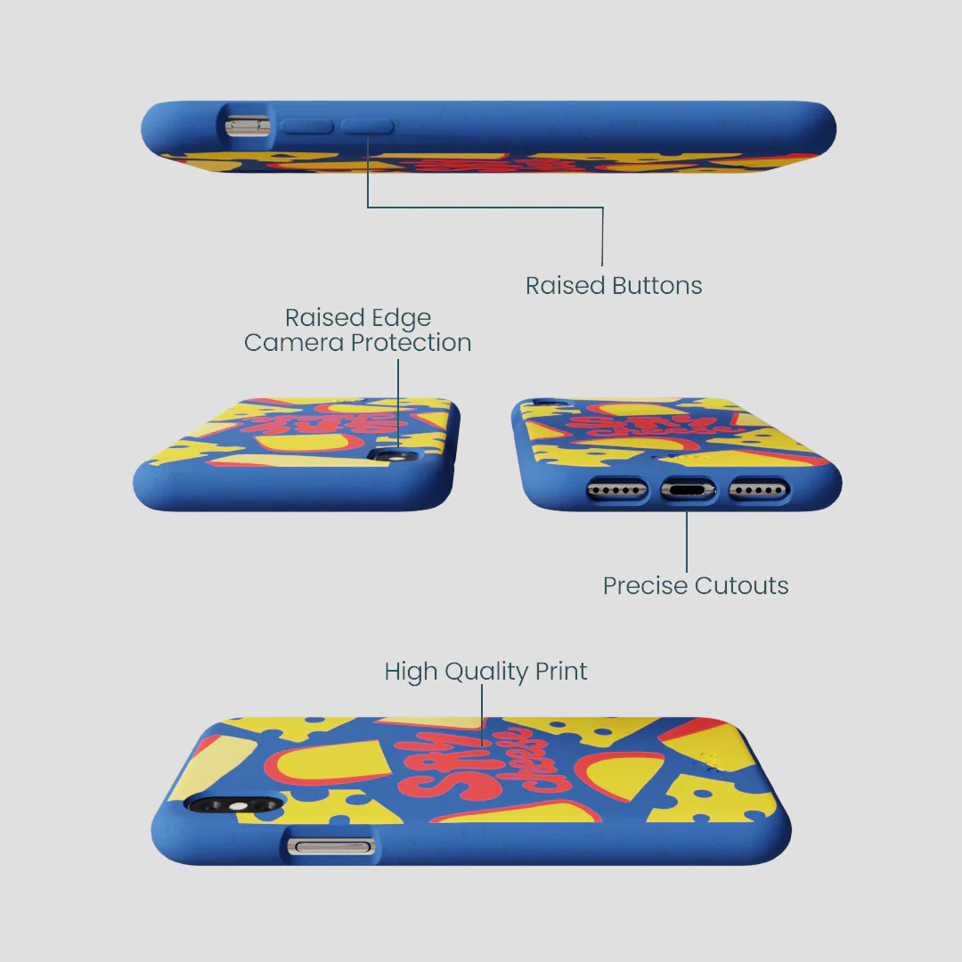 Electric Blue Say Cheese iPhone XR Case - Image 3