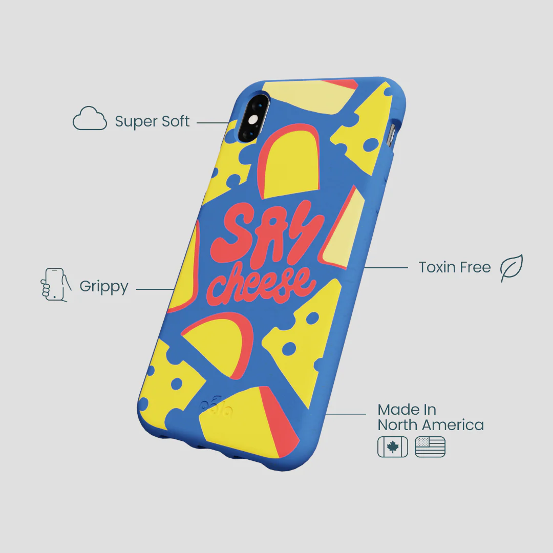 Electric Blue Say Cheese iPhone XR Case - Image 4
