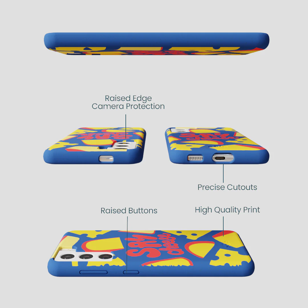 Electric Blue Say Cheese Samsung Galaxy S21 Case - Image 3