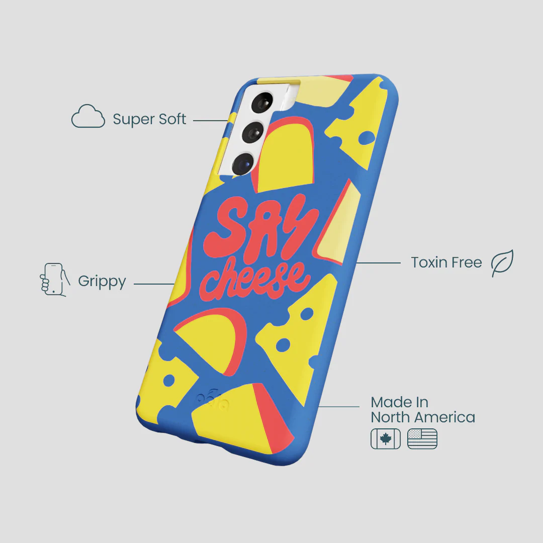 Electric Blue Say Cheese Samsung Galaxy S21 Case - Image 4