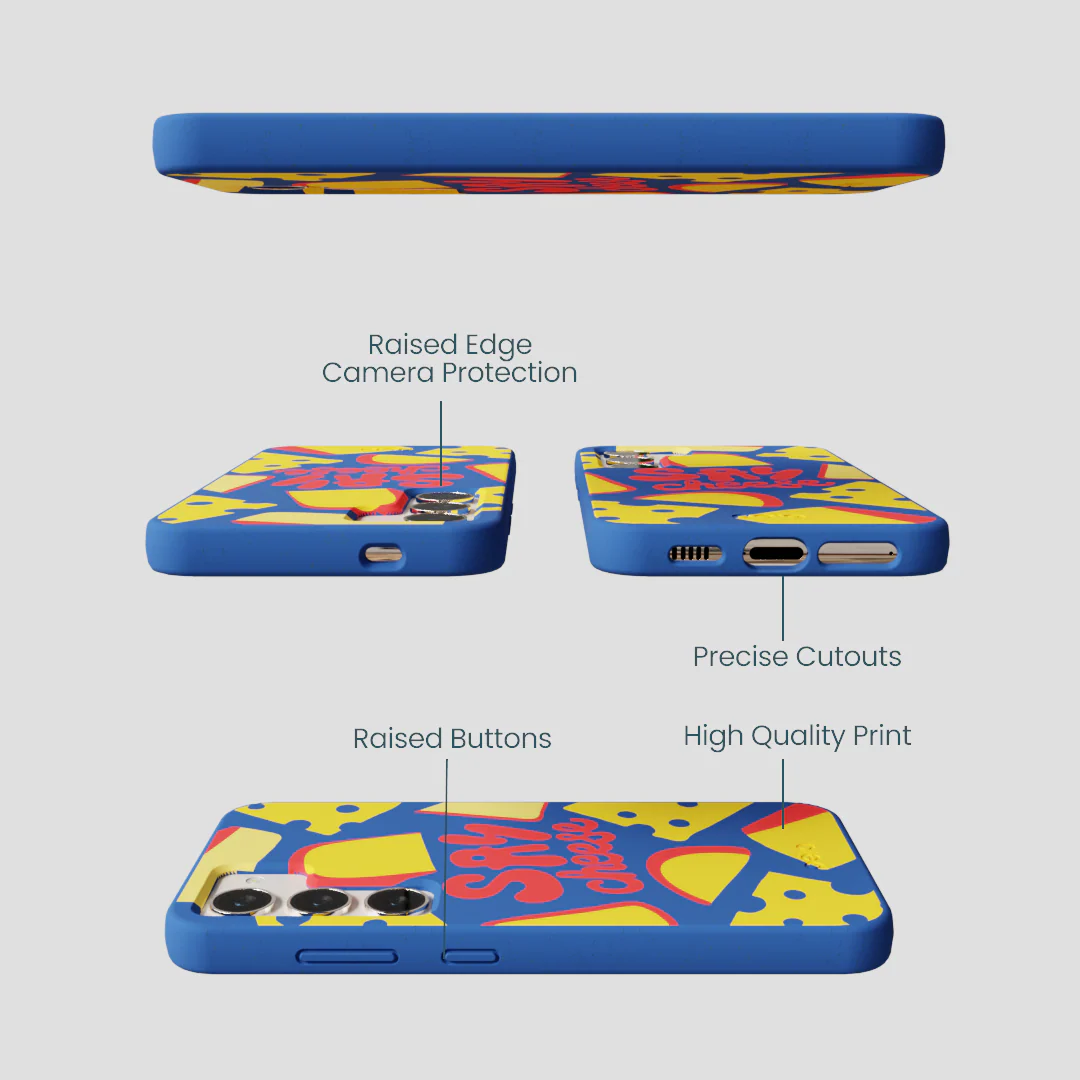 Electric Blue Say Cheese Samsung Galaxy S23 Case - Image 3