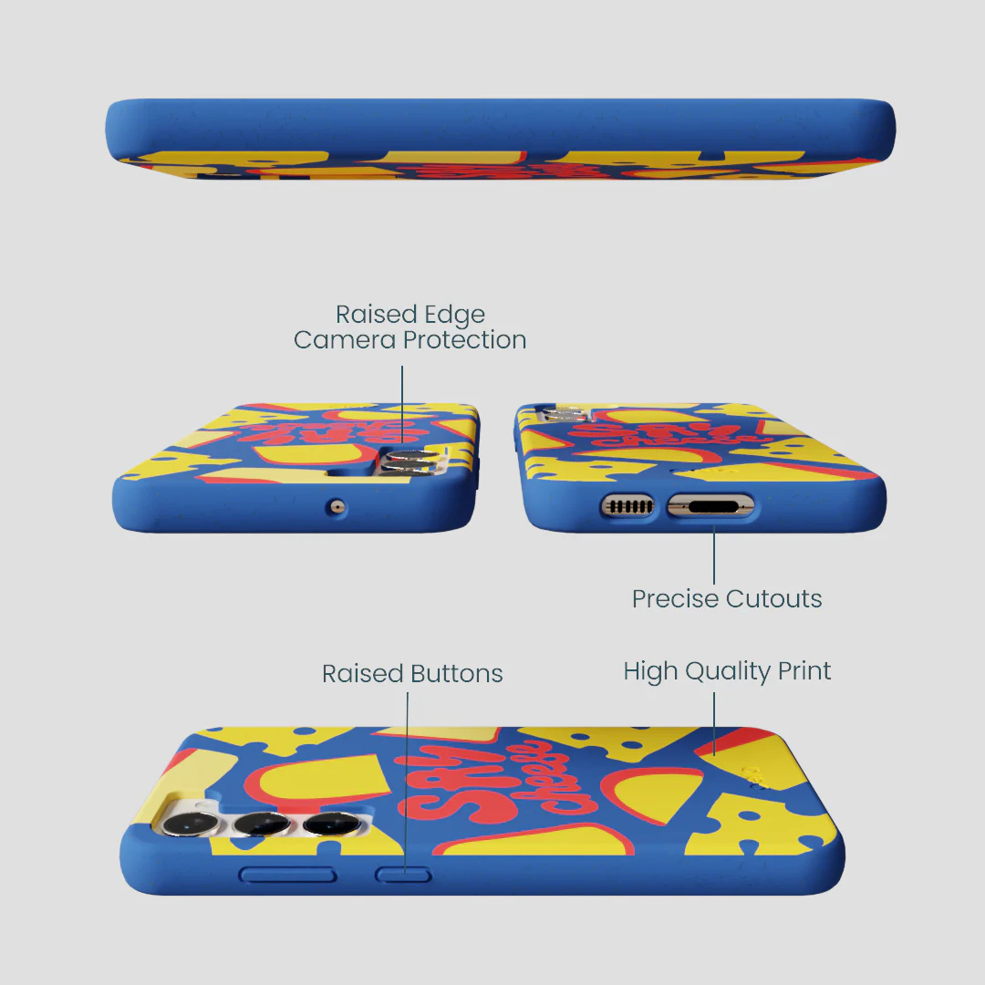 Electric Blue Say Cheese Samsung Galaxy S23+(Plus) Case - Image 3