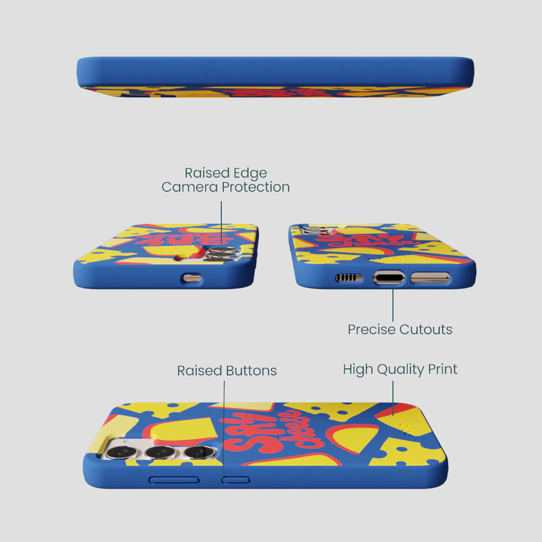 Electric Blue Say Cheese Samsung Galaxy S24 Case - Image 3