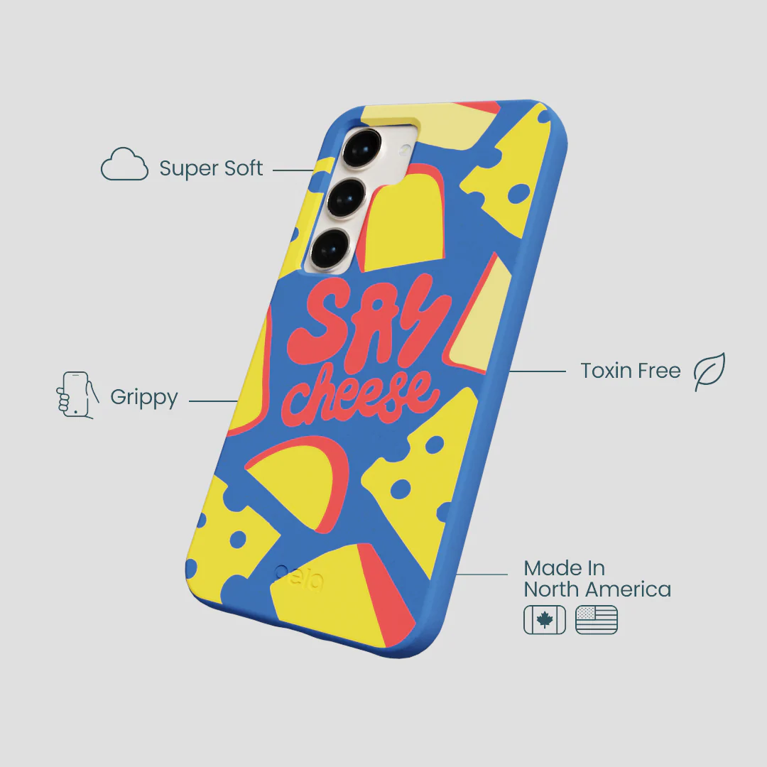 Electric Blue Say Cheese Samsung Galaxy S24 Case - Image 4