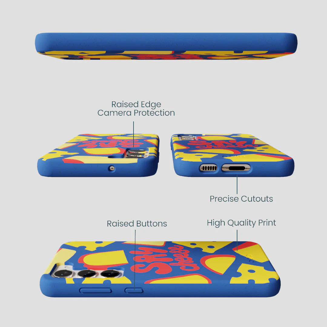 Electric Blue Say Cheese Samsung Galaxy S24+(Plus) Case - Image 3