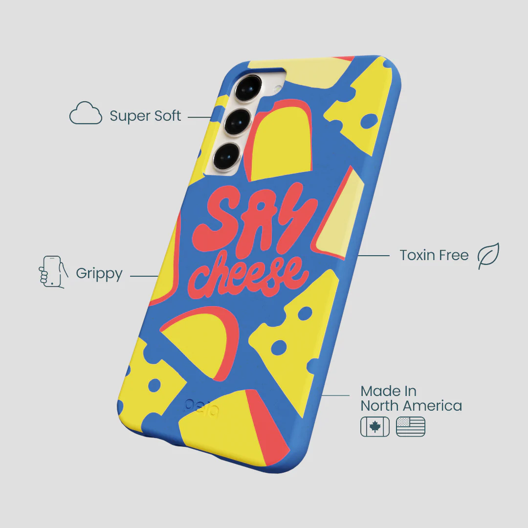 Electric Blue Say Cheese Samsung Galaxy S24+(Plus) Case - Image 4