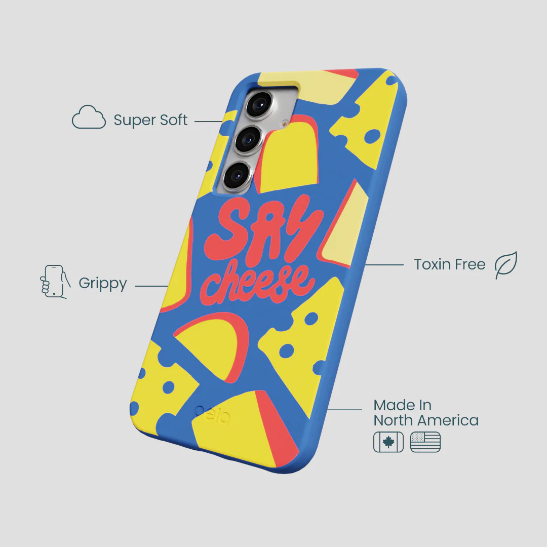 Electric Blue Say Cheese Samsung Galaxy S25 Case - Image 4