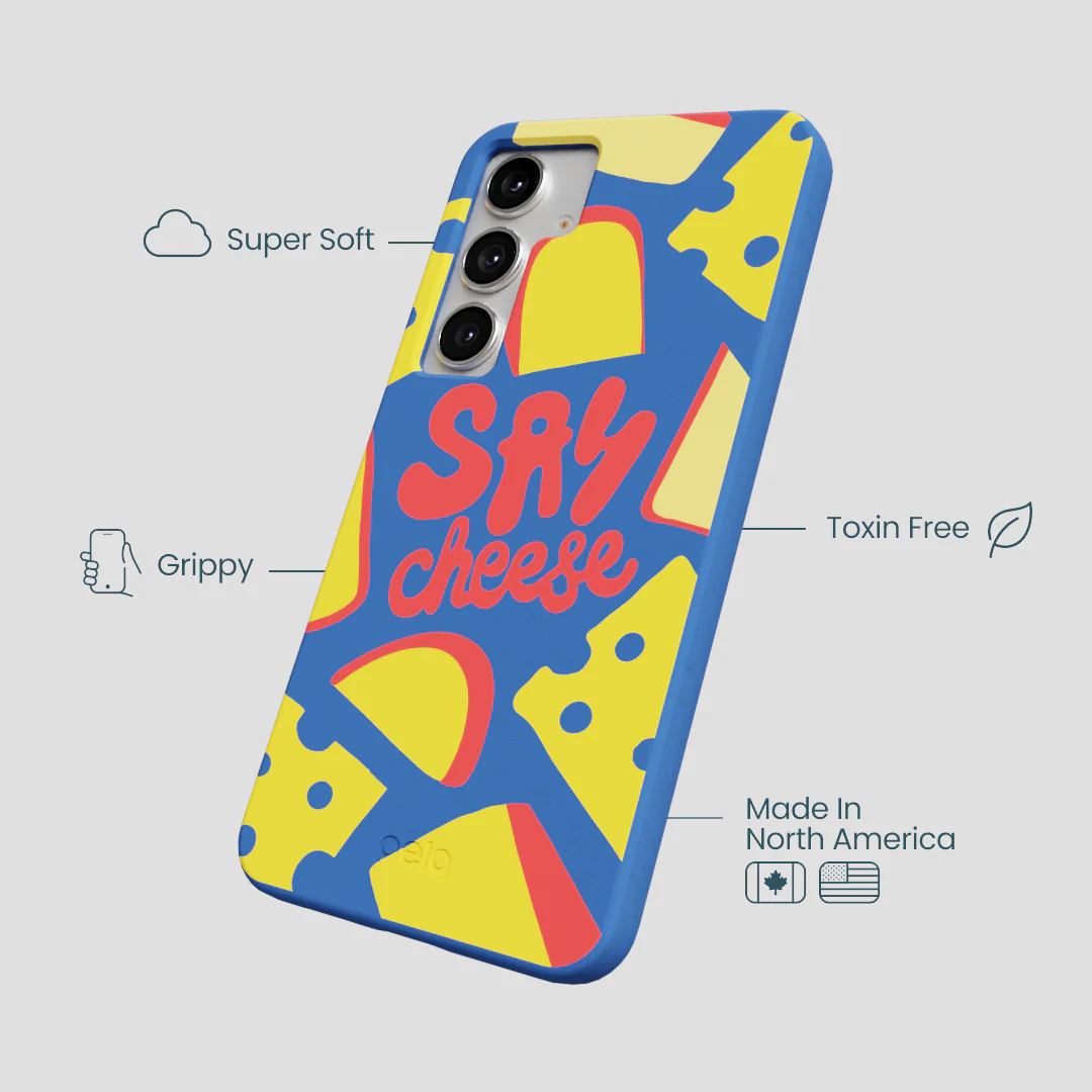 Electric Blue Say Cheese Samsung Galaxy S25+(Plus) Case - Image 4