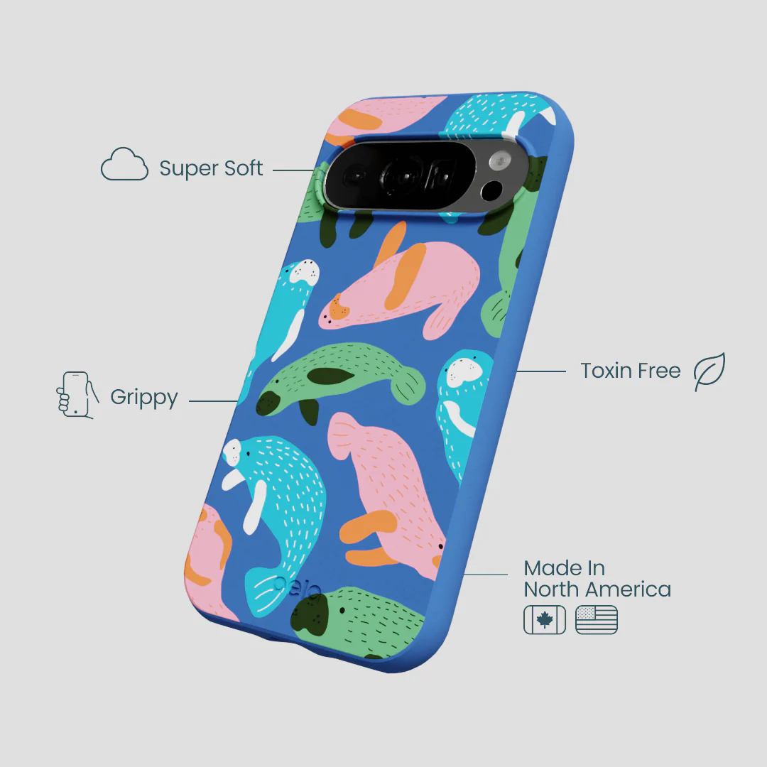 Electric Blue Sea Cows Google Pixel 10/10 Pro Case - Image 4