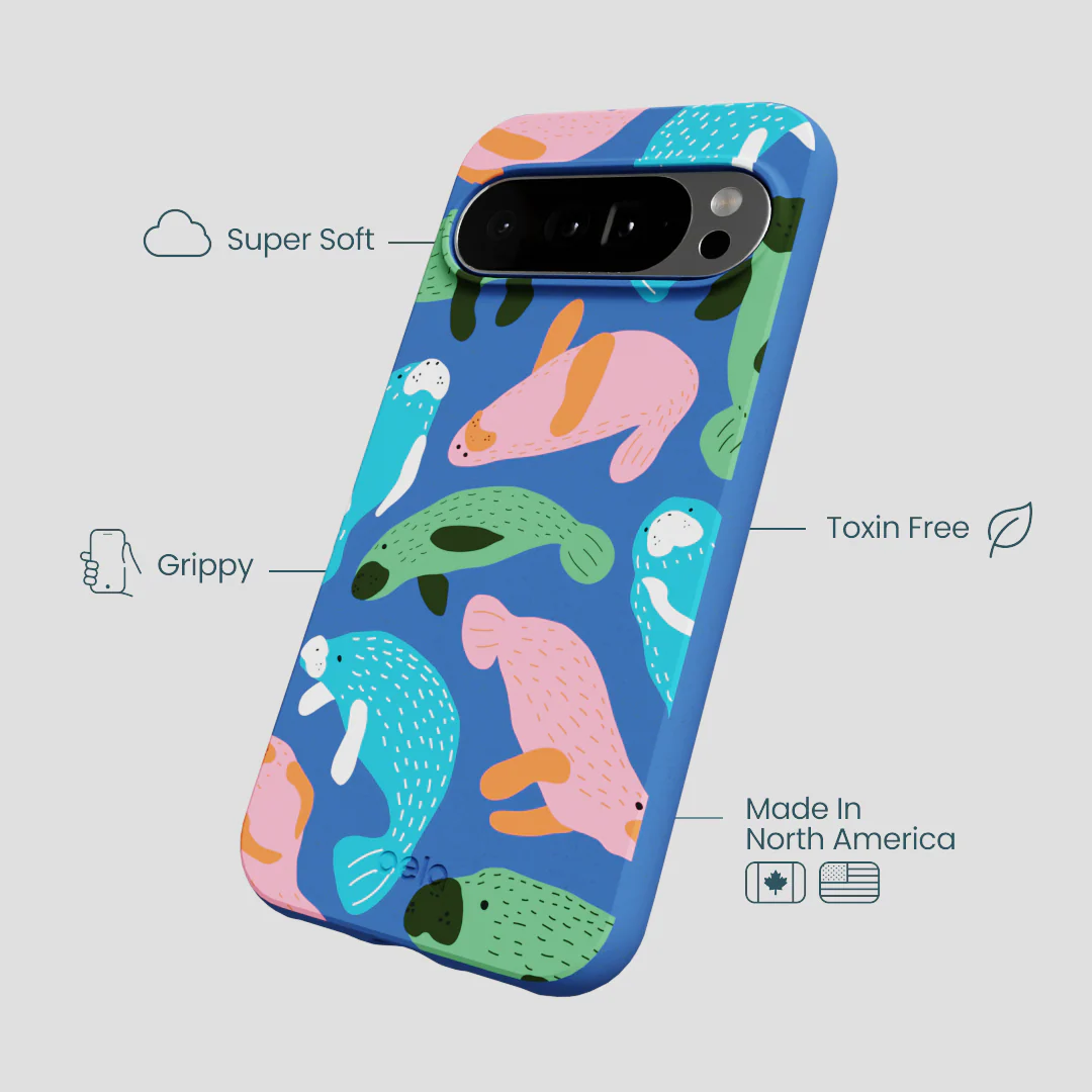 Electric Blue Sea Cows Google Pixel 10 Pro XL Case - Image 4