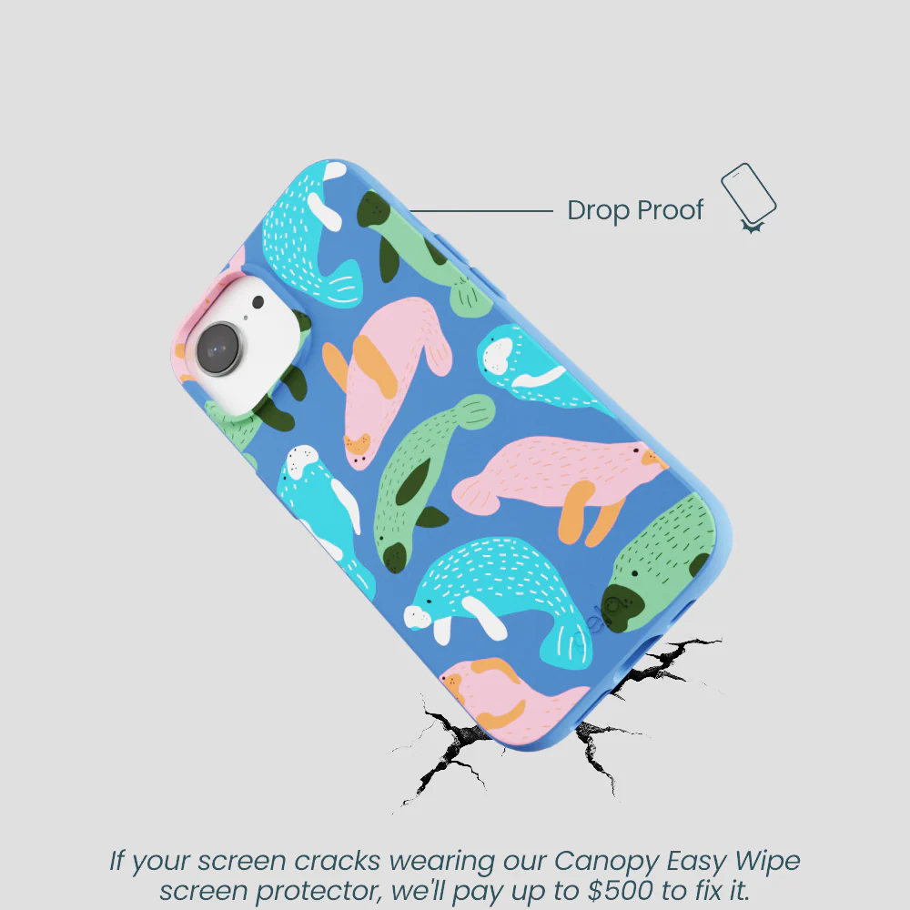 Electric Blue Sea Cows iPhone 16e/17e Case - Image 5