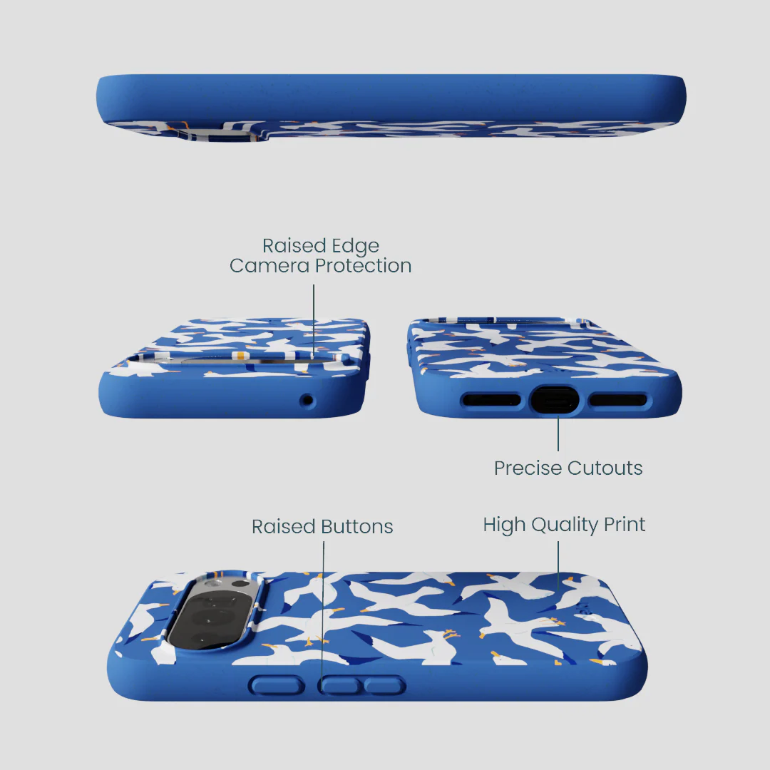 Electric Blue Seagulls Google Pixel 10/10 Pro Case - Image 3
