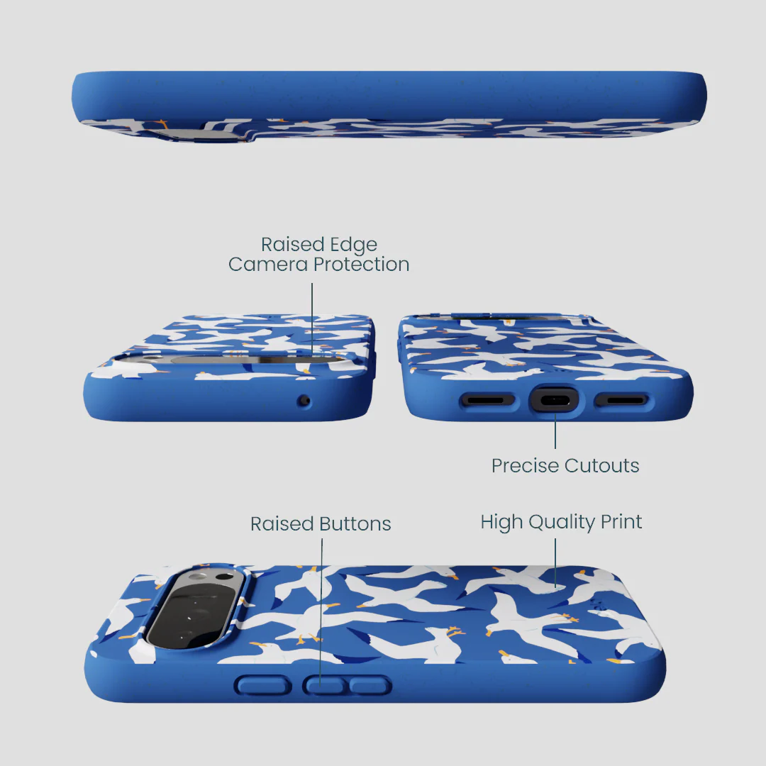 Electric Blue Seagulls Google Pixel 10 Pro XL Case - Image 3