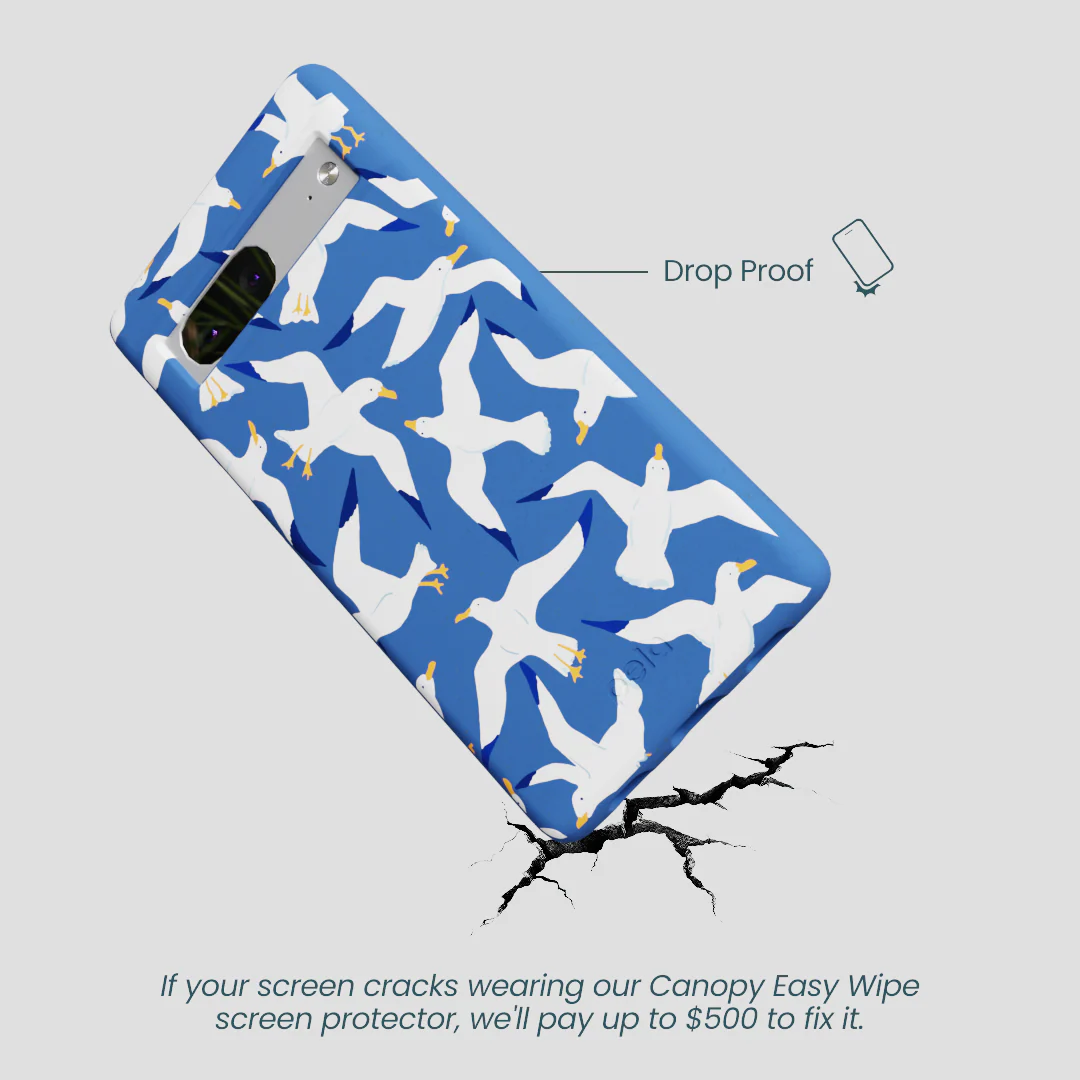 Electric Blue Seagulls Google Pixel 7a Case - Image 5