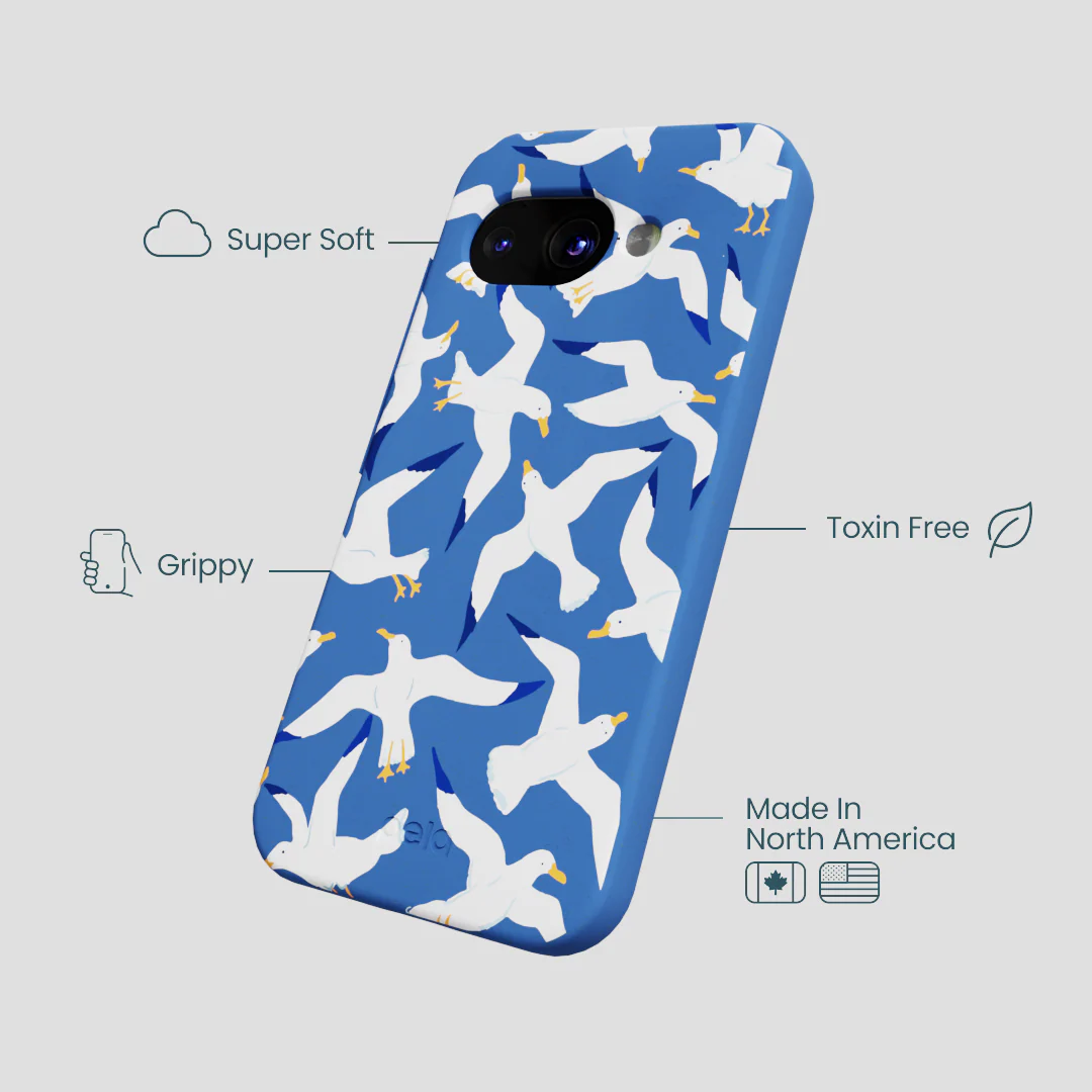 Electric Blue Seagulls Google Pixel 9a Case - Image 4