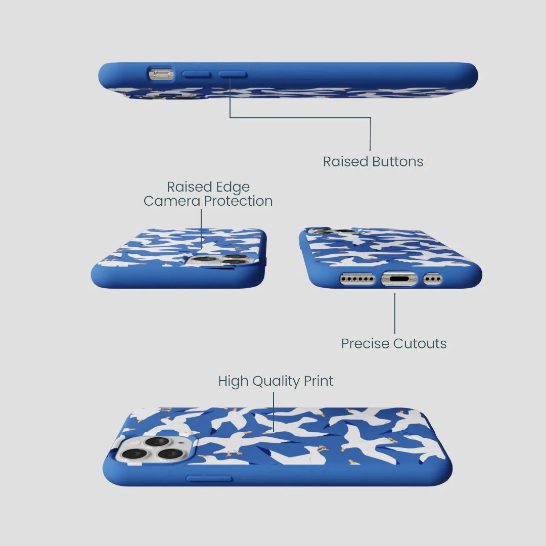 Electric Blue Seagulls iPhone 11 Pro Case - Image 3
