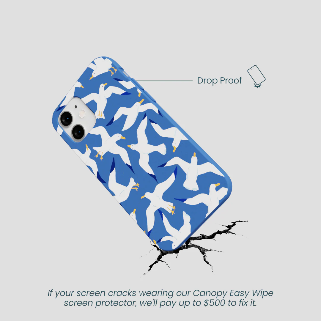 Electric Blue Seagulls iPhone 12 Mini Case - Image 5