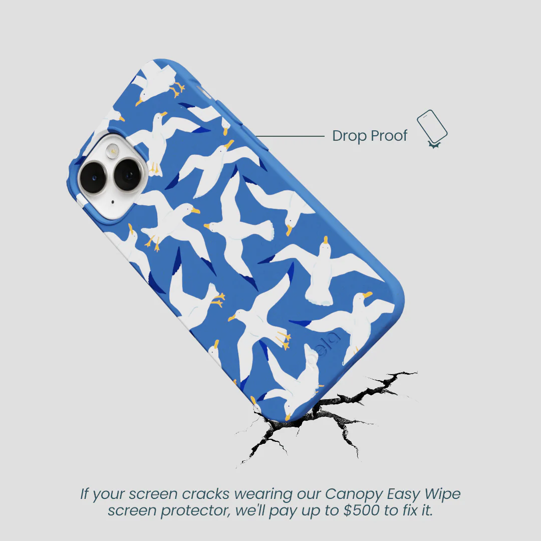 Electric Blue Seagulls iPhone 13 Case - Image 5