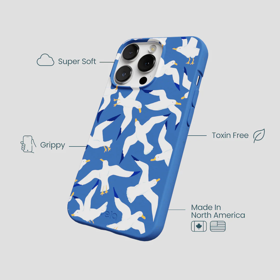 Electric Blue Seagulls iPhone 13 Pro Case - Image 4