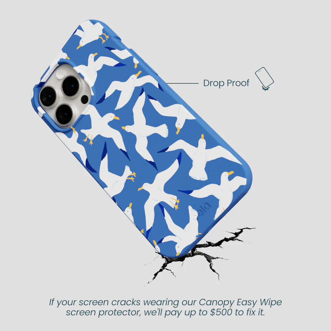 Electric Blue Seagulls iPhone 14 Pro Max Case - Image 5