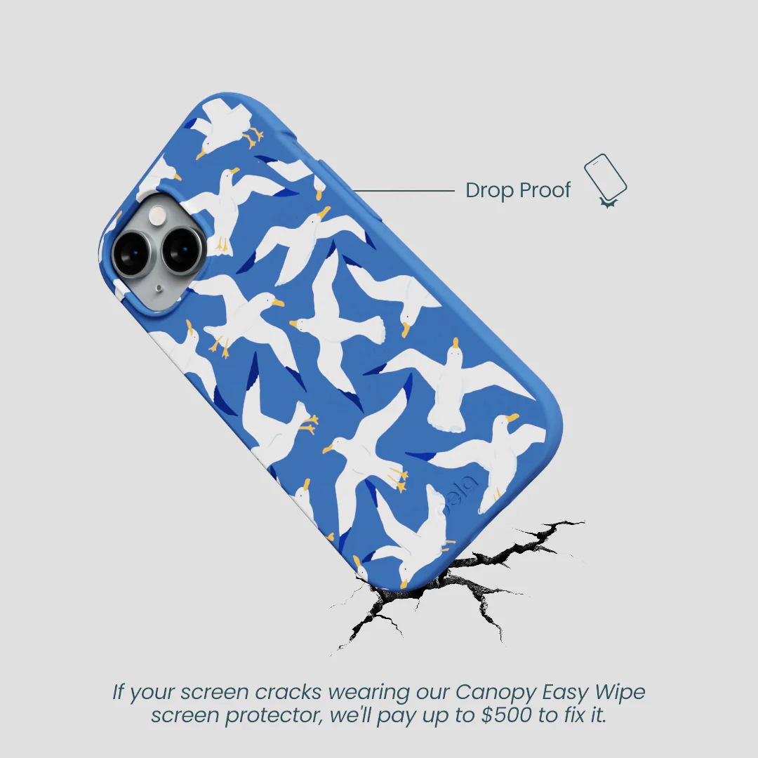 Electric Blue Seagulls iPhone 15 Case - Image 5