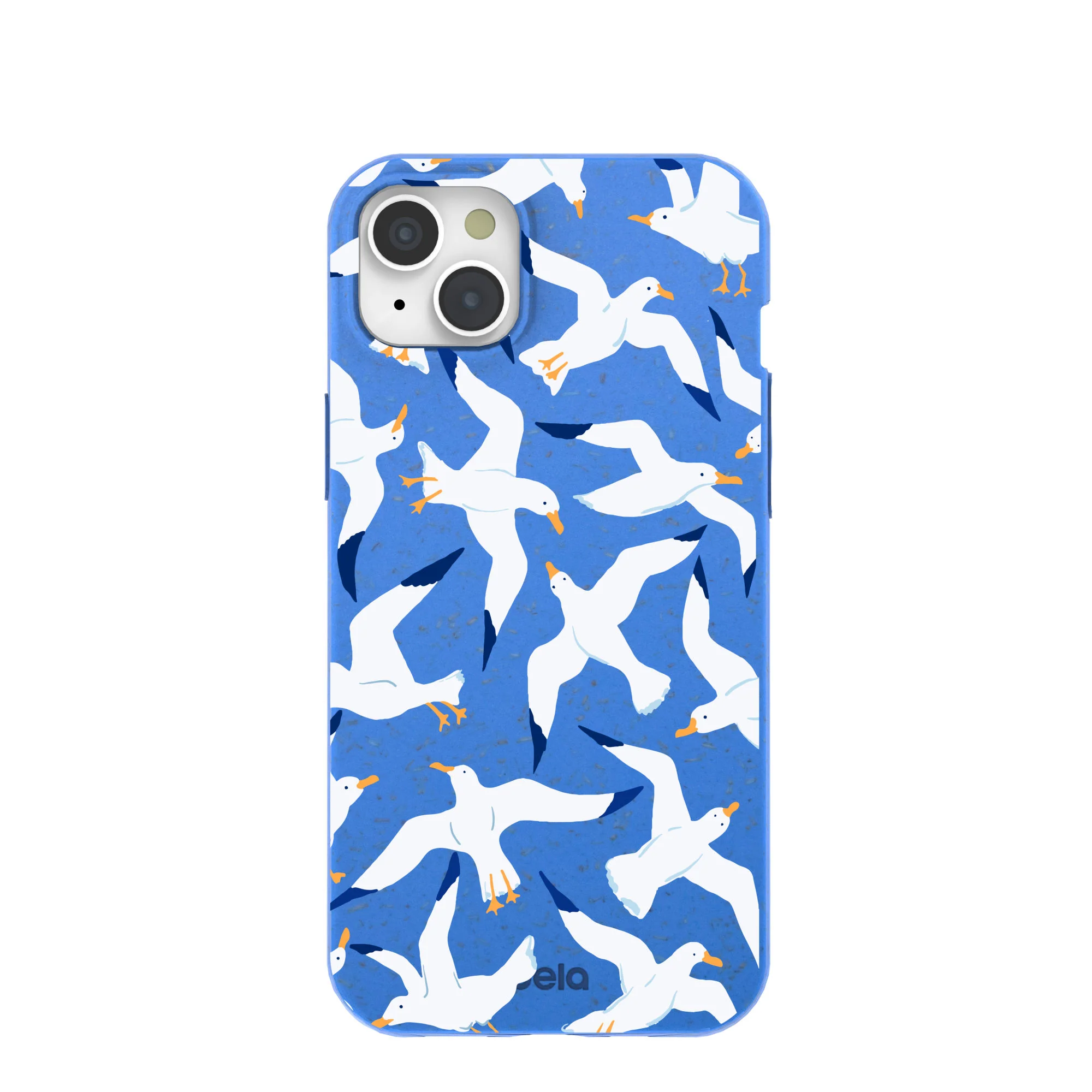 Electric Blue Seagulls iPhone 15 Plus Case