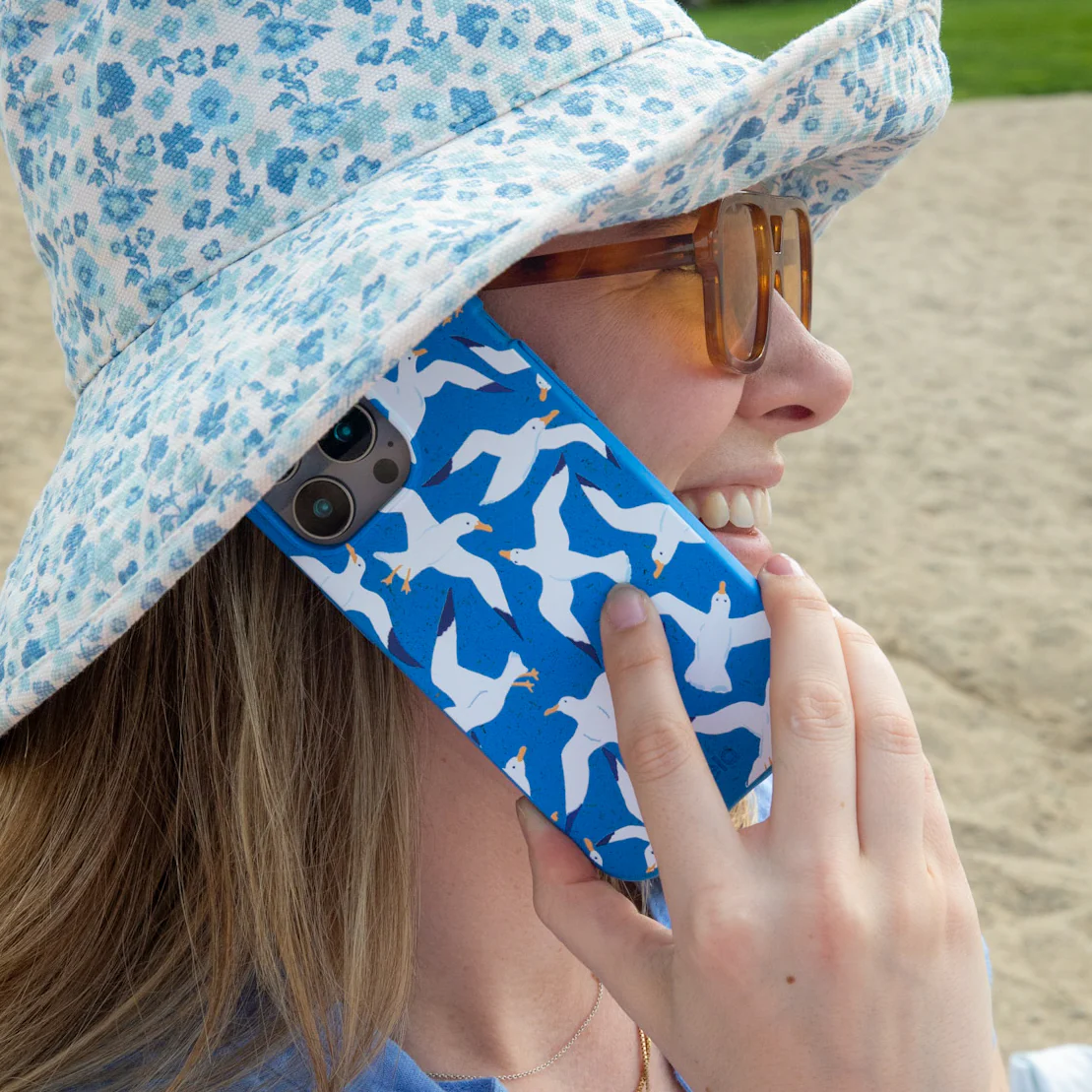 Electric Blue Seagulls iPhone 15 Plus Case - Image 6