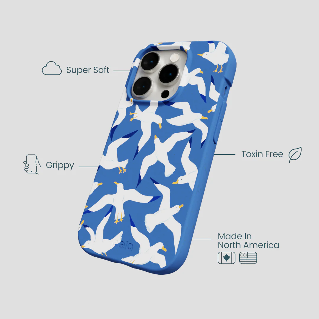 Electric Blue Seagulls iPhone 15 Pro Case - Image 4