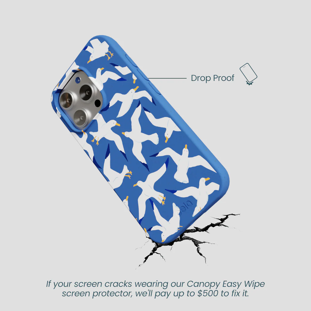 Electric Blue Seagulls iPhone 16 Pro Case - Image 5