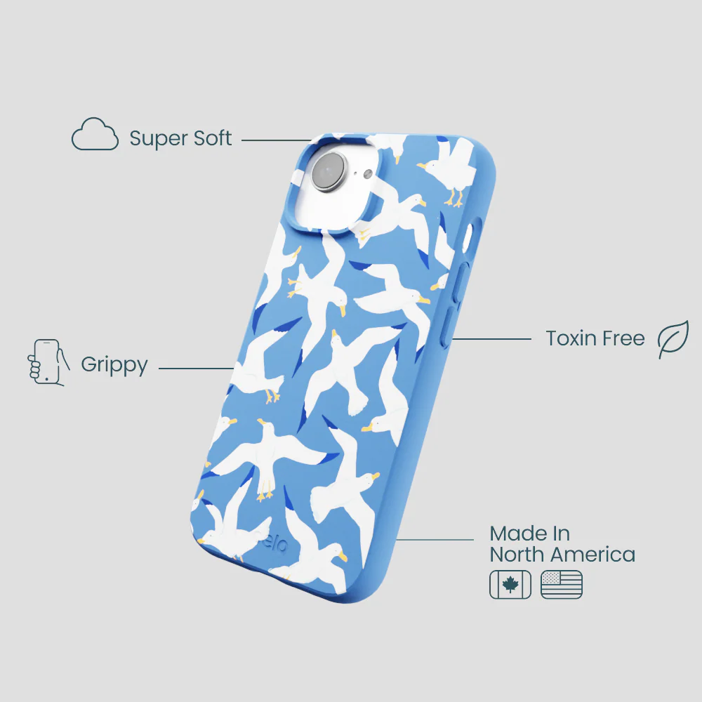 Electric Blue Seagulls iPhone 16e/17e Case - Image 4