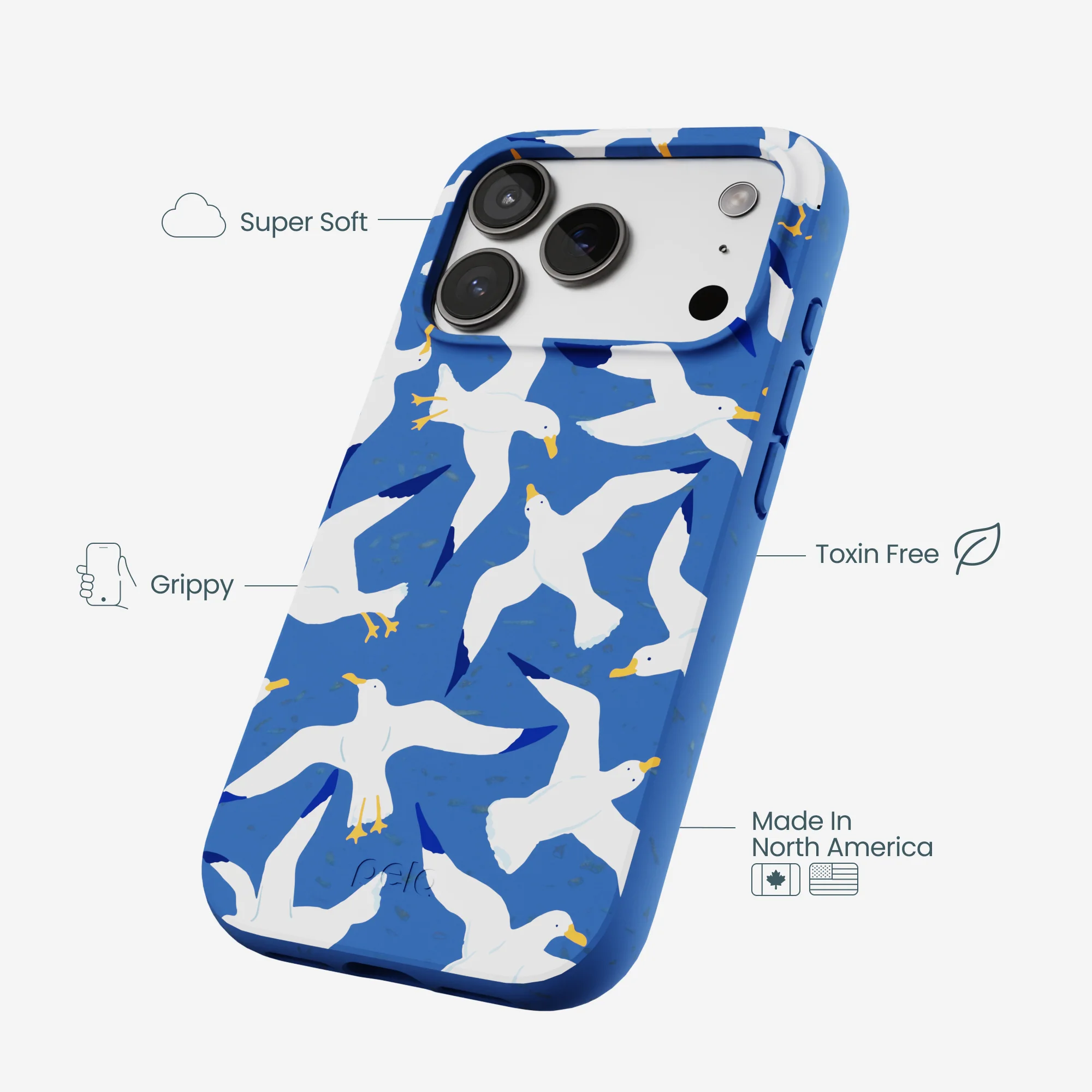 Electric Blue Seagulls iPhone 17 Pro Case - Image 4