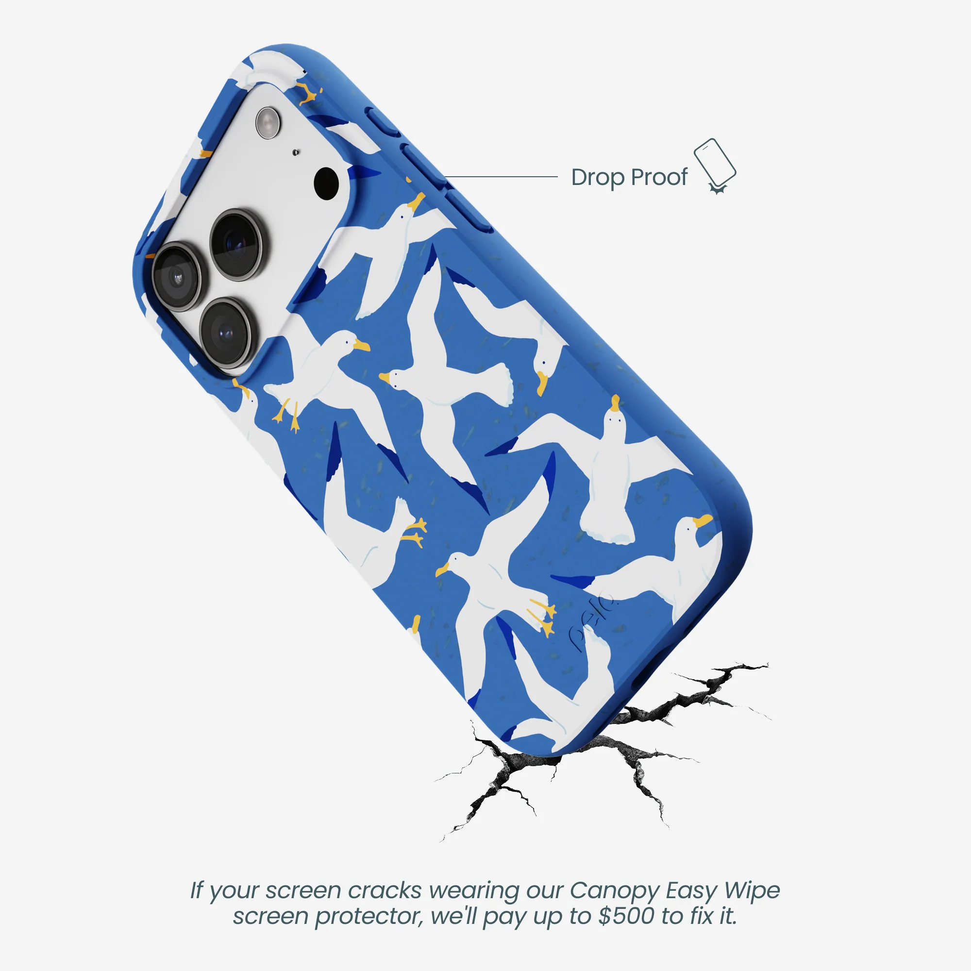 Electric Blue Seagulls iPhone 17 Pro Case - Image 5