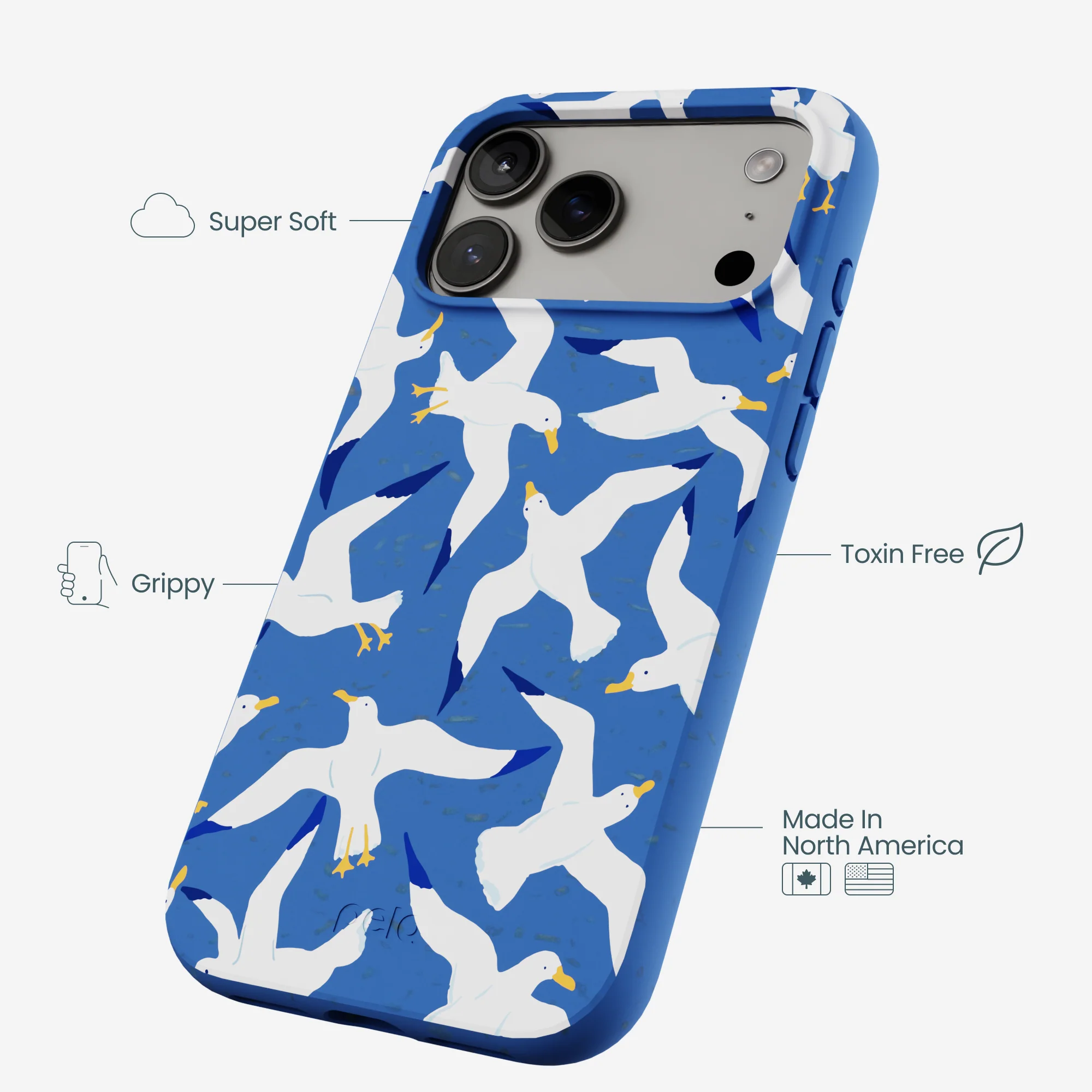 Electric Blue Seagulls iPhone 17 Pro Max Case - Image 4