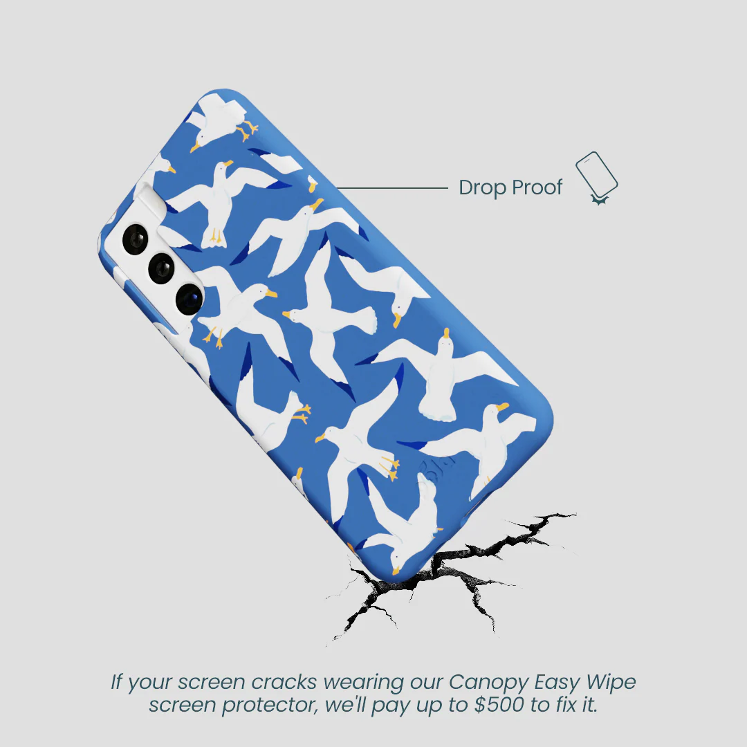 Electric Blue Seagulls Samsung Galaxy S21 Case - Image 5