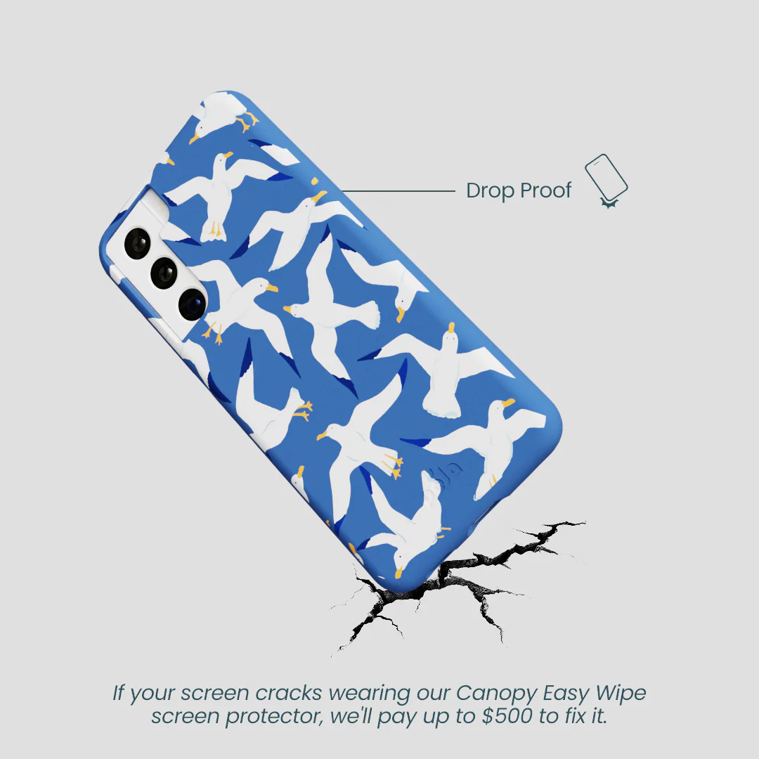 Electric Blue Seagulls Samsung Galaxy S22 Case - Image 5